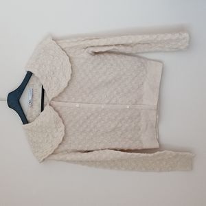 Zara size small sweater with decorative buttons and giant collar textured